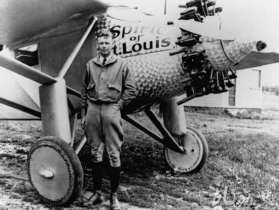 林白和他的“圣路易斯精神”号单翼飞机