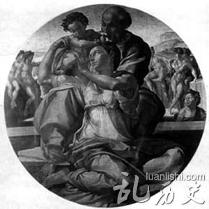 《圣家族》是米开朗基罗早期绘画作品，始作于1504年