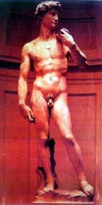 《大卫像》高5.5米，有“巨人”之称，标志着米开朗基罗的艺术进入成熟期