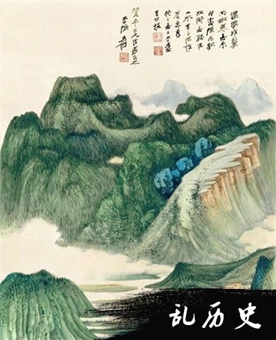 《蜀山春晓》张大千图片