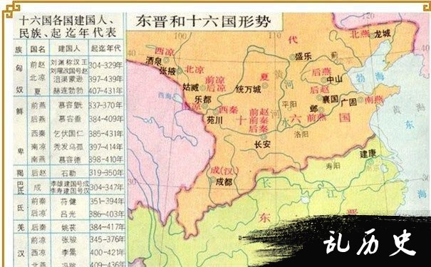 永嘉之乱影响后的国家形势地图