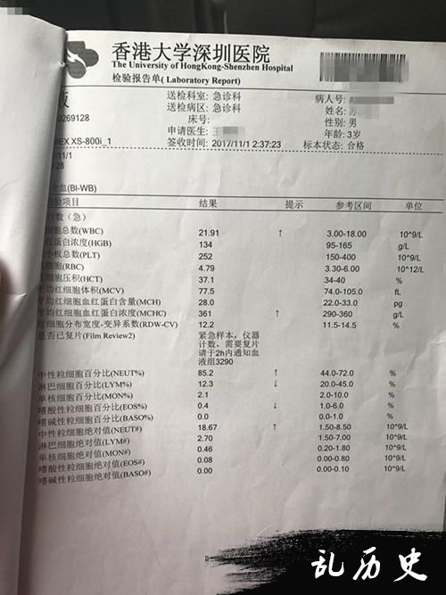 两个孩子的检验报告