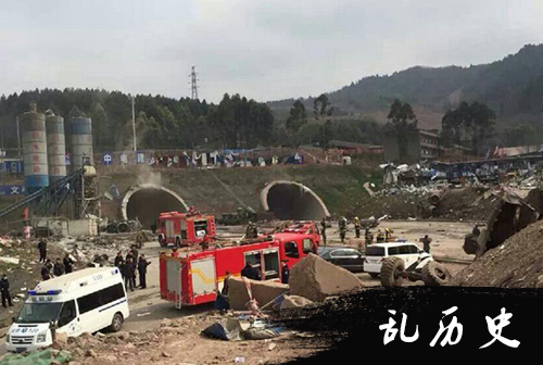 成都在建隧道瓦斯爆炸事故现场