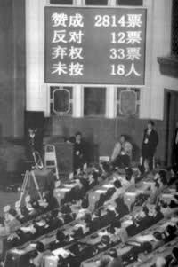 九届人大一次会议通过国务院机构改革方案（todayonhistory.com）