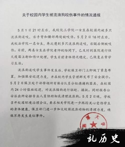 关于校园内学生被流浪狗咬伤事件的情况通报